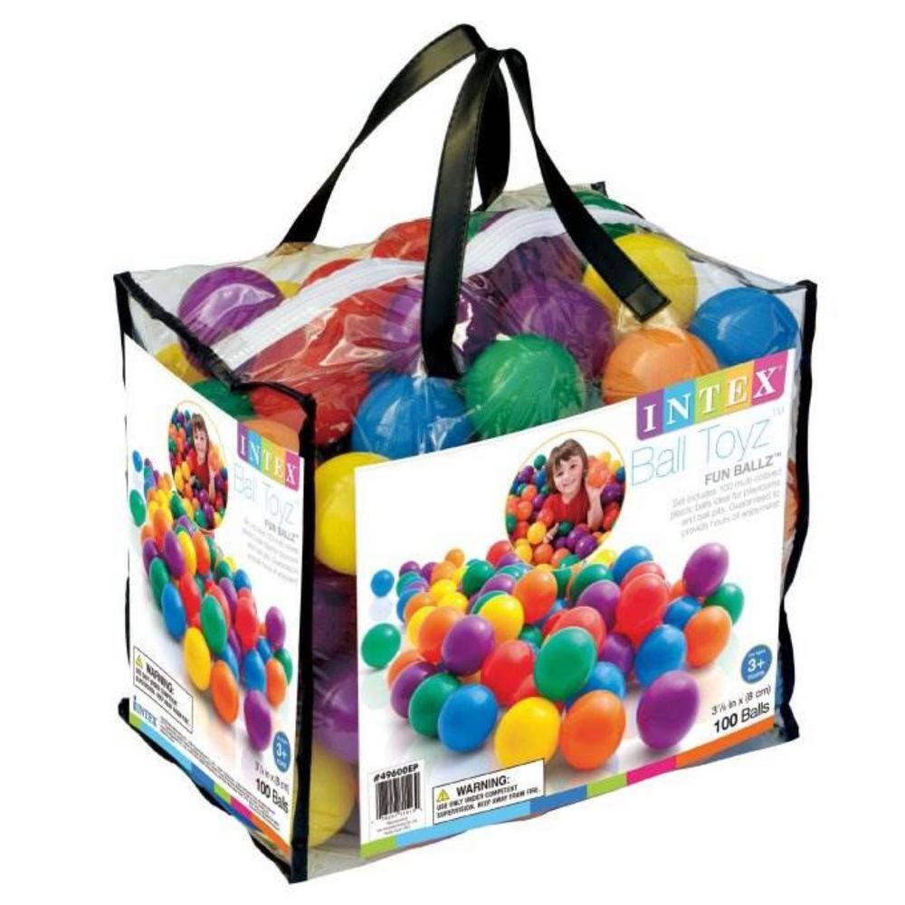 100-Pack Large Multi-Colored Plastic Fun Ballz for Ball Pits (2-Pack)