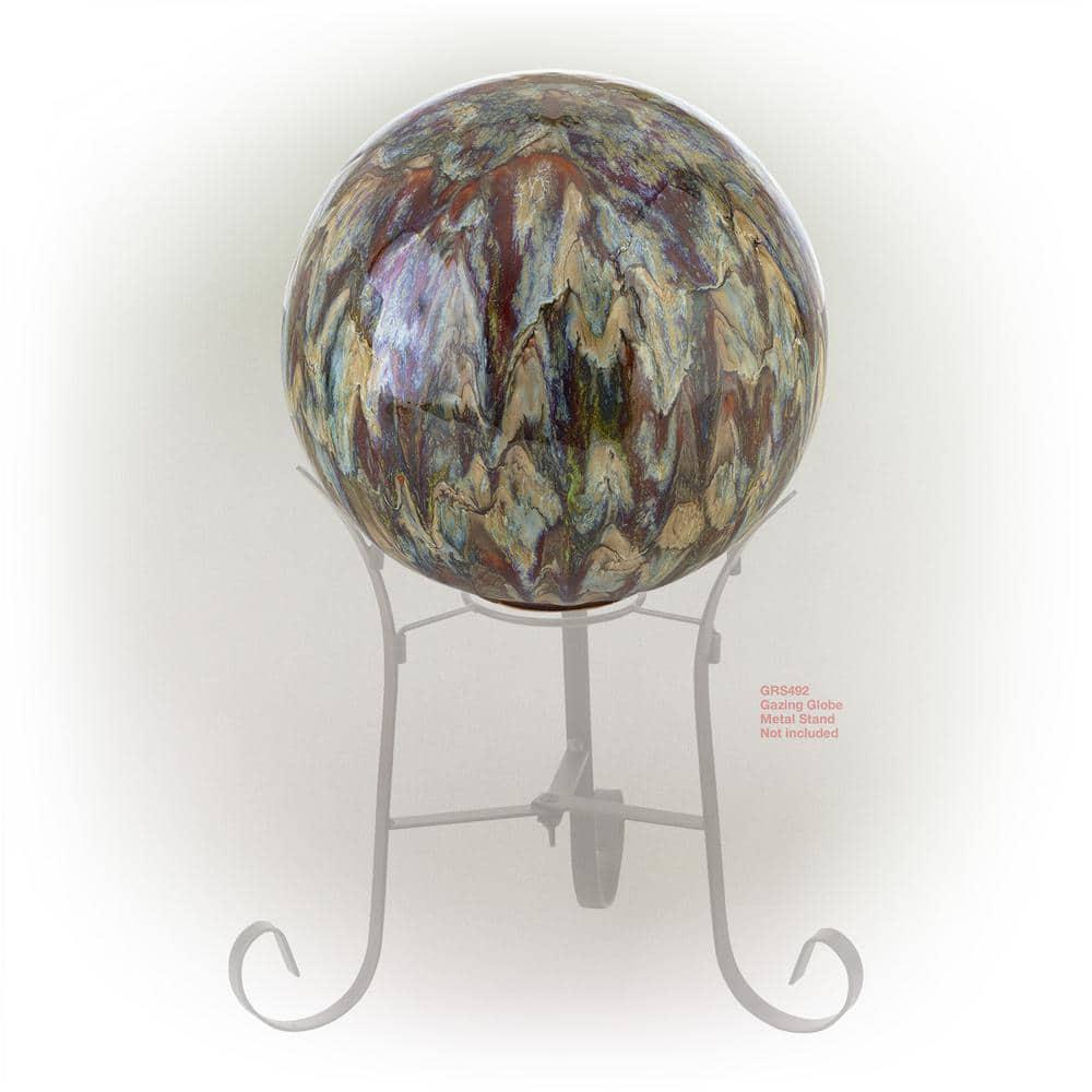 10 in. Tall Indoor/Outdoor Glazed Ceramic Gazing Globe Yard Decoration