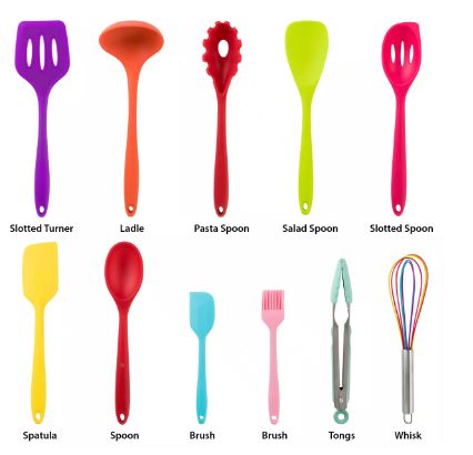 Mulit-Color Silicone Cooking Utensils (Set of 12)