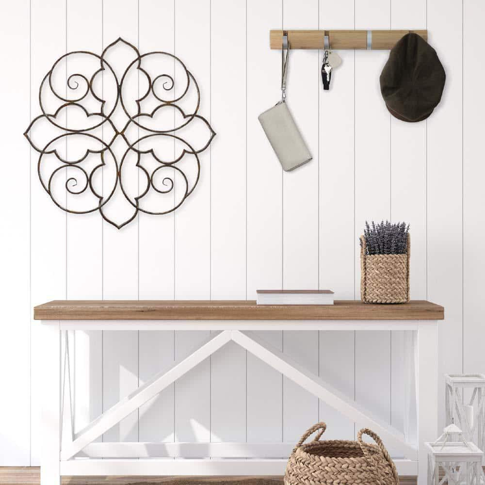 Taza Metal Wall Outdoor Decor, Bronze 27 in. H