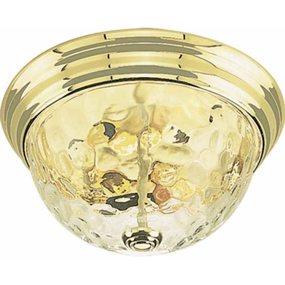 2-Light Polished Brass Flush Mount