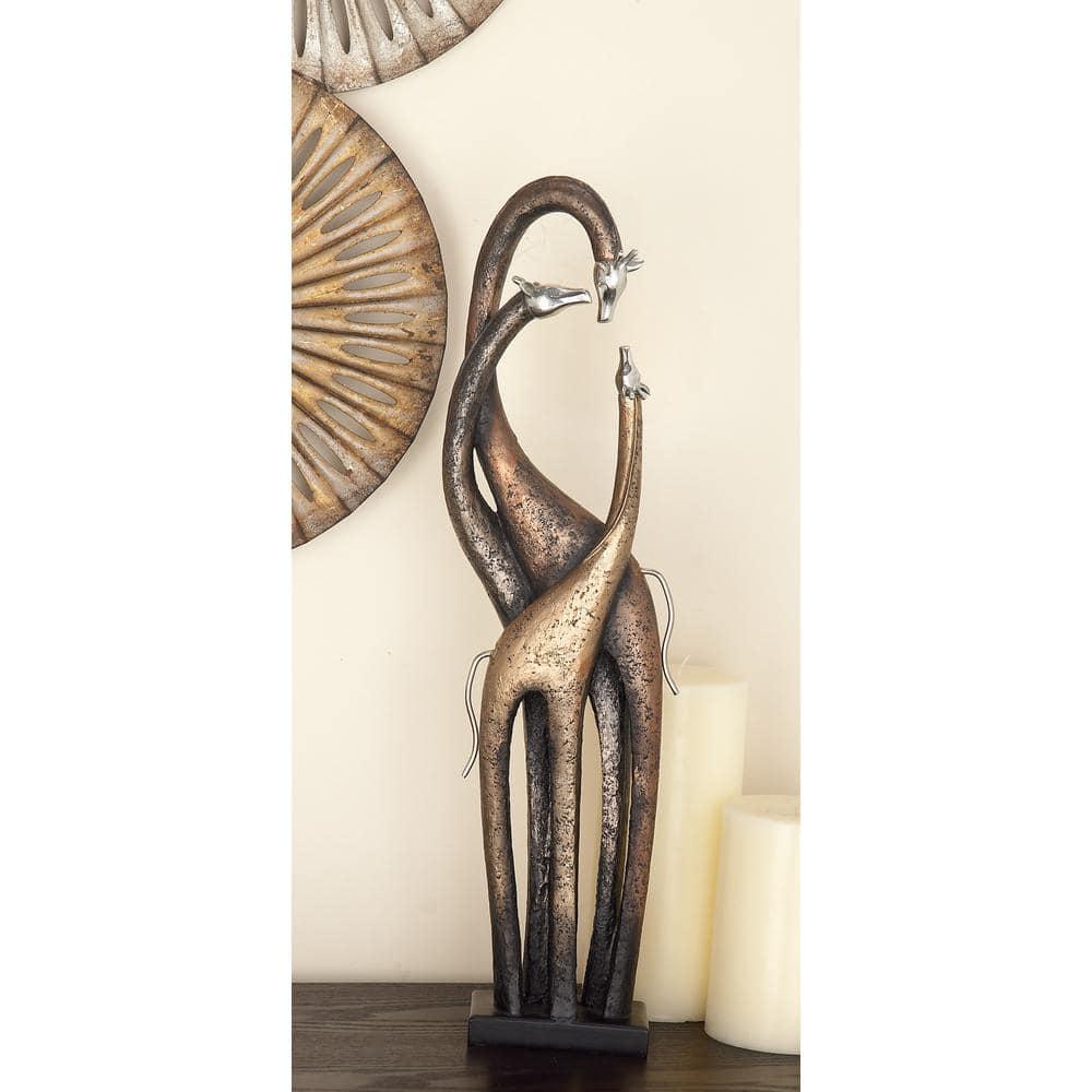 Brass Polystone Giraffe Sculpture 3 in. x 22 in.