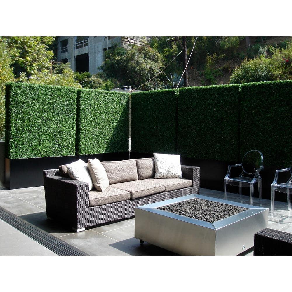 Artificial Light Green Boxwood Roll Panels UV Protected for Outdoor Use 40 in. x 120 in.