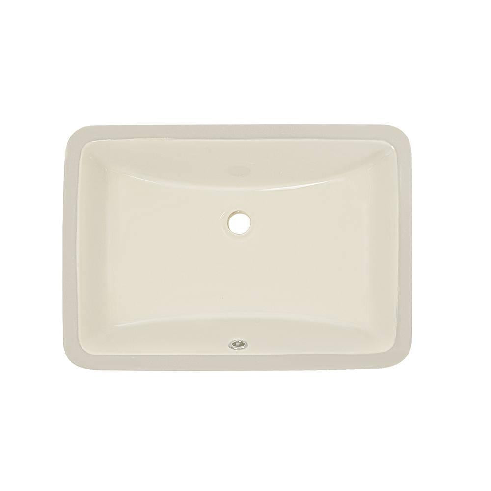 Undermount Bathroom Sink in White Vitreous China with Overflow Drain Ally 20.87 in.