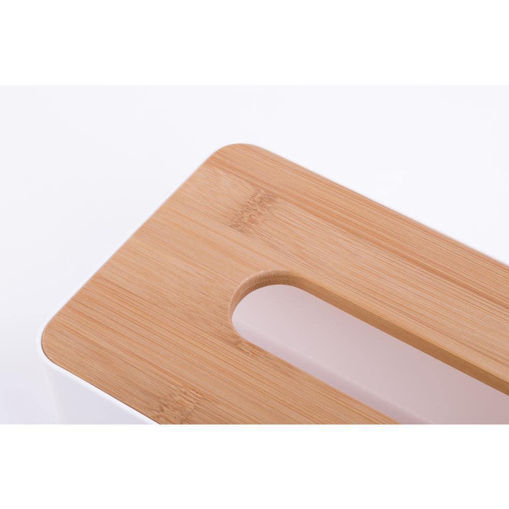Bamboo Removable Top Lid Rectangular Tissue Box