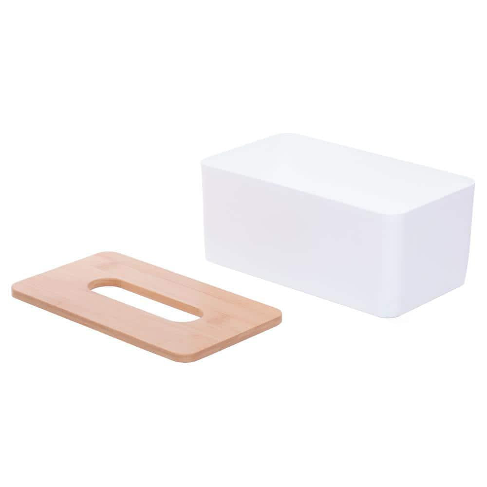 Bamboo Removable Top Lid Rectangular Tissue Box