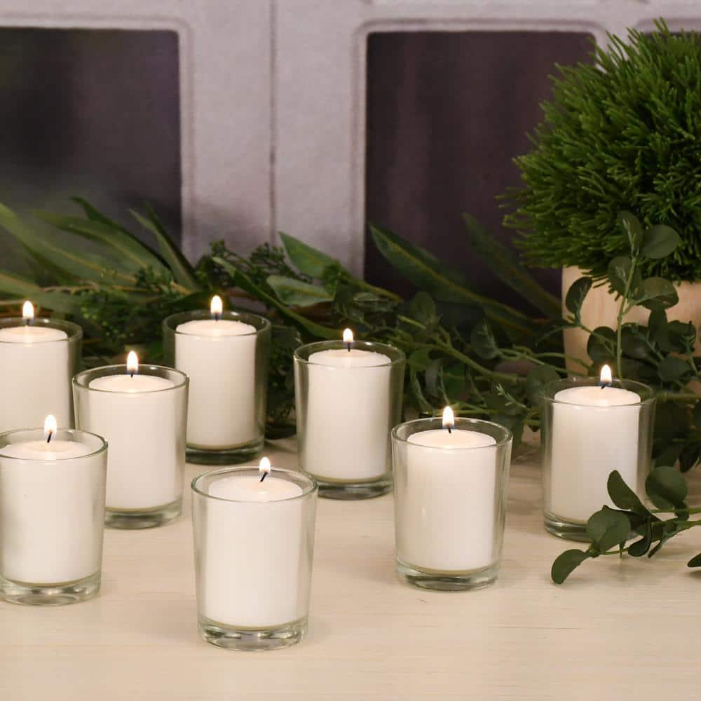 Candles in Clear Glass Votives (15 Hours) 12-Count