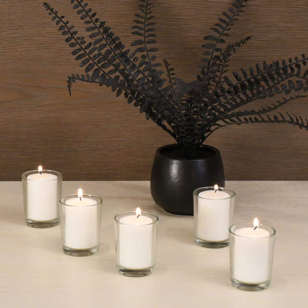 Candles in Clear Glass Votives (15 Hours) 12-Count