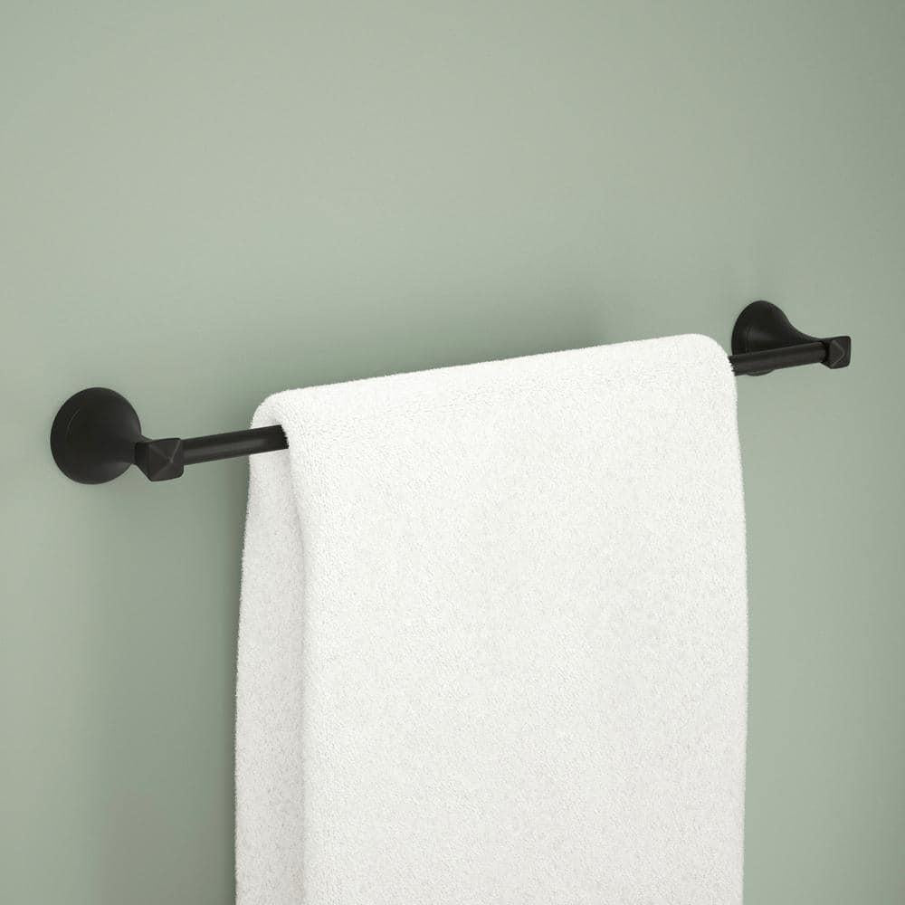 Wall Mount Towel Bar with 6 in. Extender Bath Hardware Accessory in Matte Black Esato 18 in.