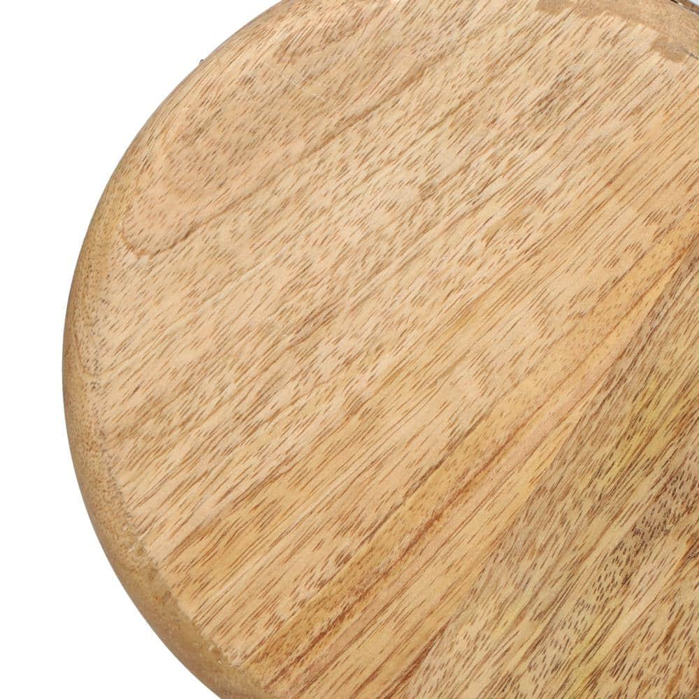 Hamlin Natural and Gold Mango Wood Hurricane Candle Holder