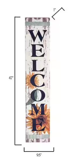 47 in. Home Decor Sunflower Welcome Sign
