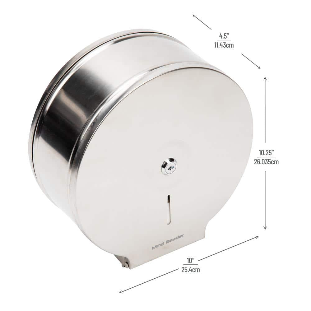Silver Wall Mount Toilet Paper Dispenser, Lock with Keys Stainless Steel