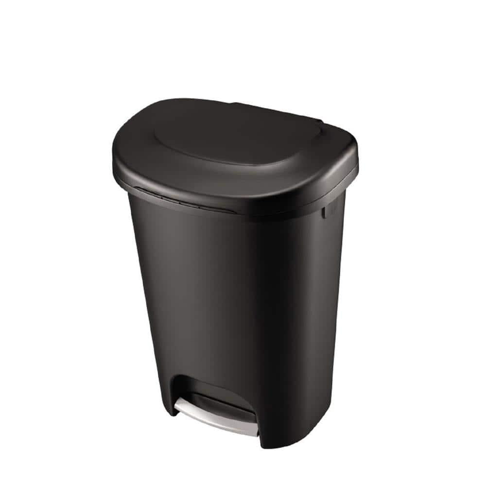 Black Step-On Trash Can 13 Gal.