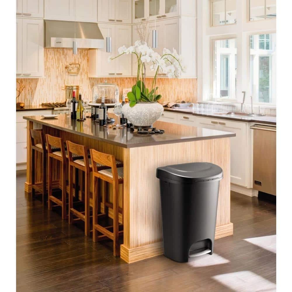 Black Step-On Trash Can 13 Gal.