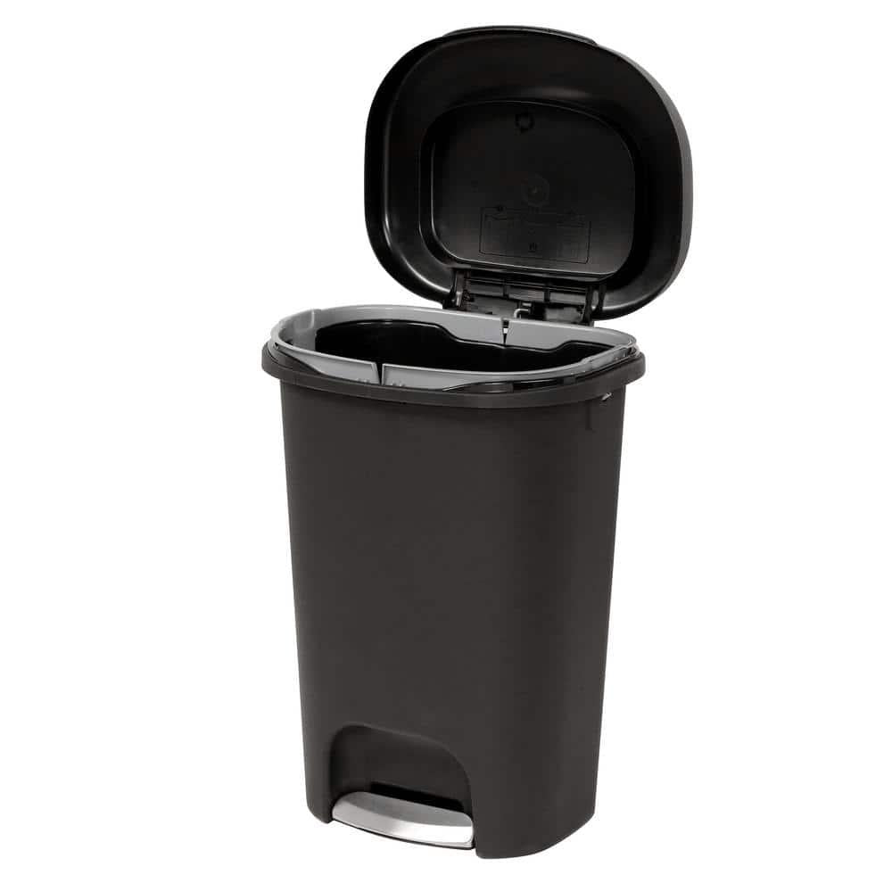 Black Step-On Trash Can 13 Gal.