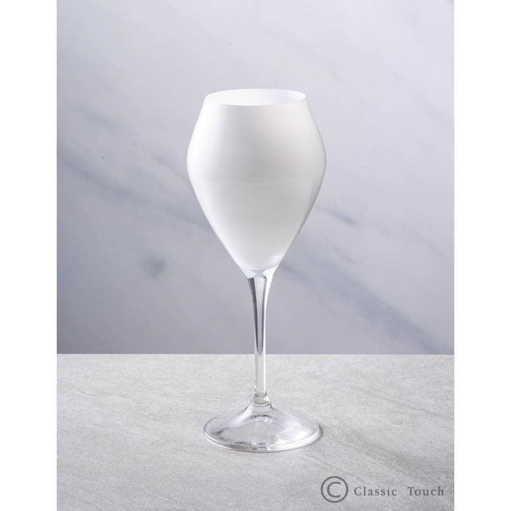 V-Shaped Water Glasses Black with Clear Stem Set of 6 10 oz.