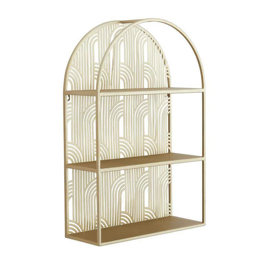 Gold Arched 3 Shelves Metal Wall Shelf 16 in. x 24 in.