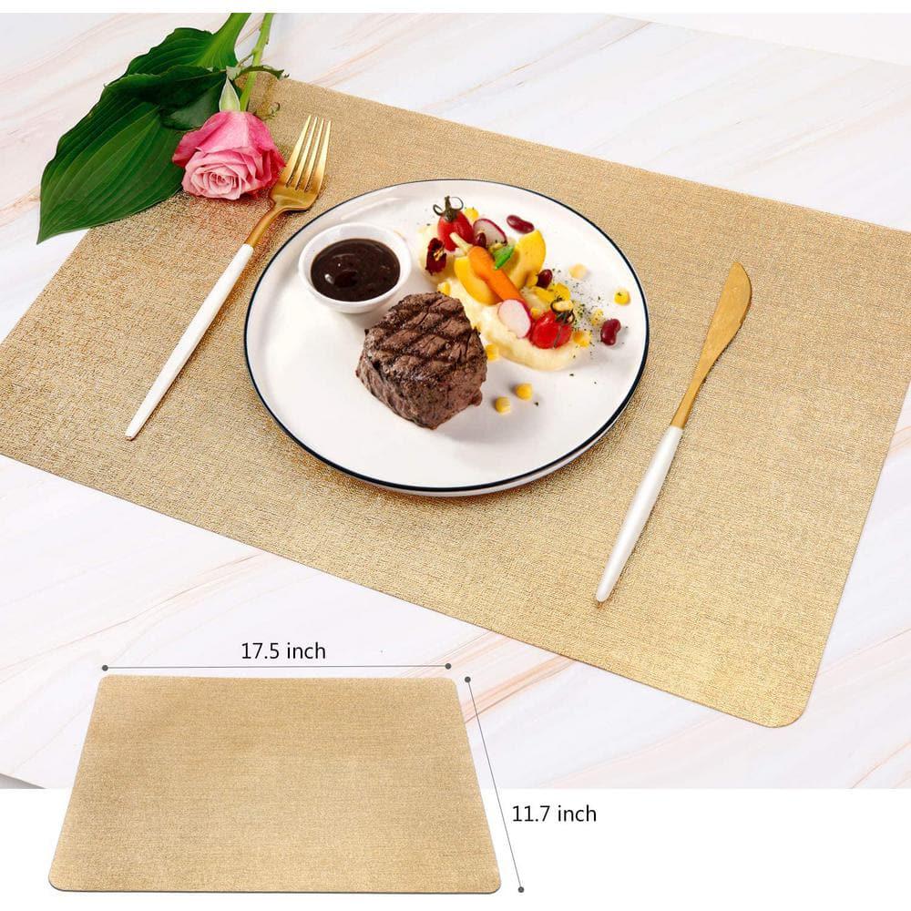 Gold Vinyl Placemats 18 in. x 12 in. (Set of 4)