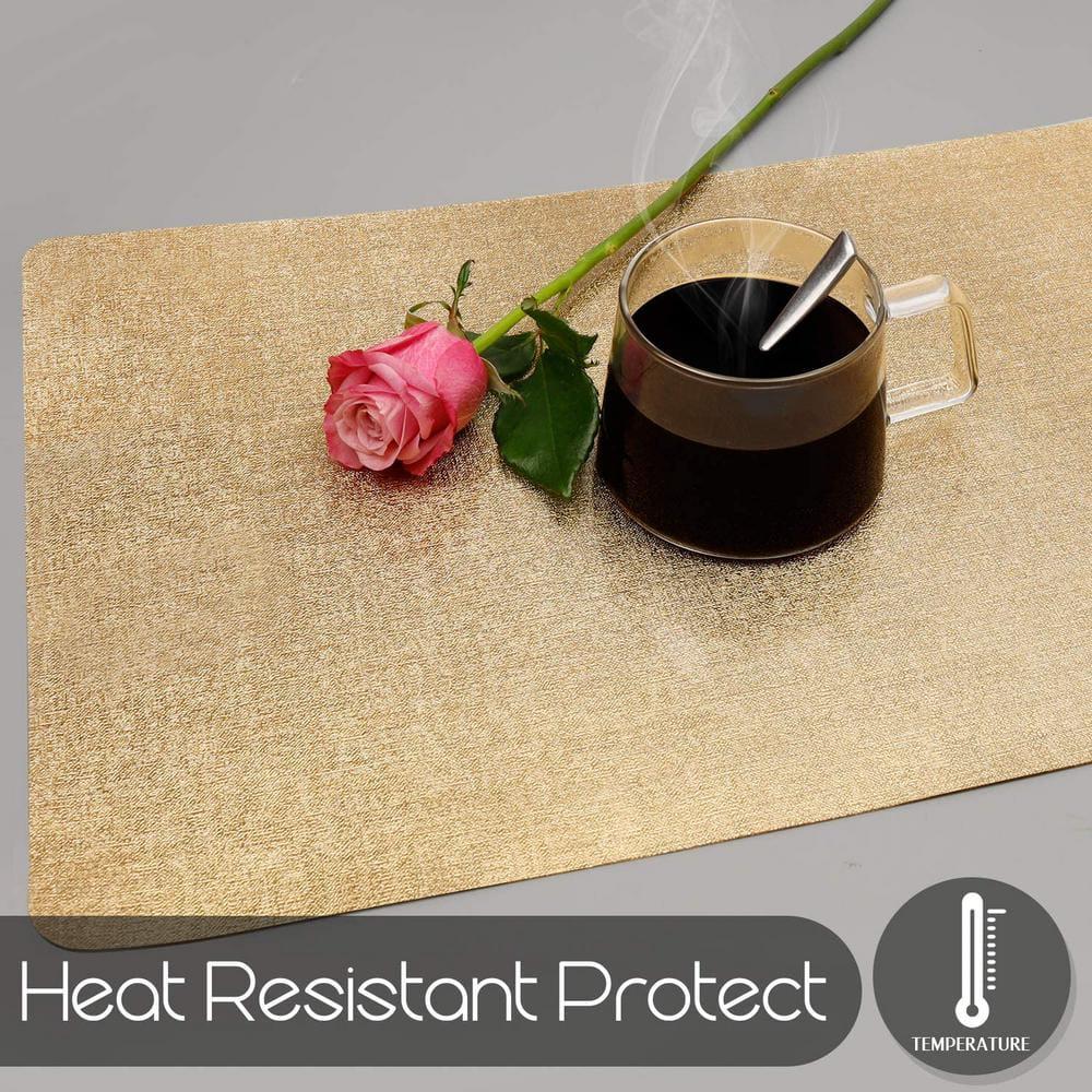 Gold Vinyl Placemats 18 in. x 12 in. (Set of 4)