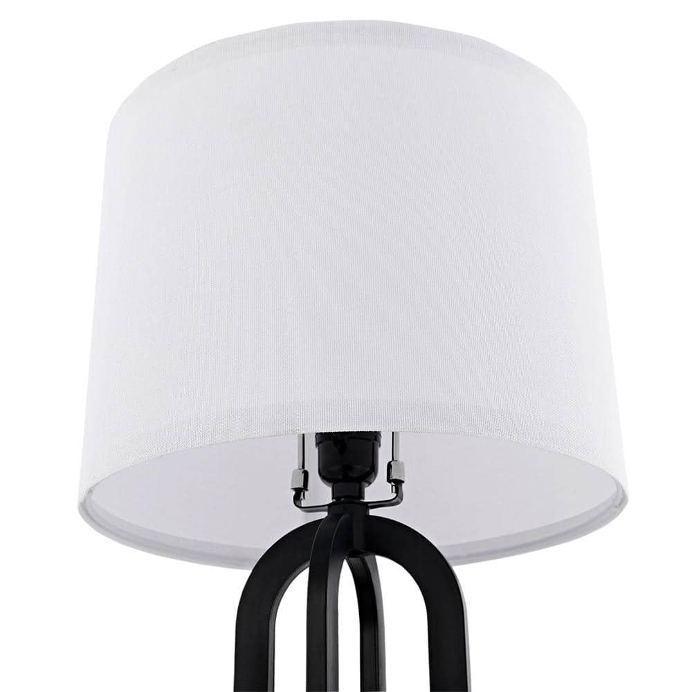 Black Table Lamp with USB Port and Nightlight, LED Bulbs Included (Set of 2) 22 .75 in.