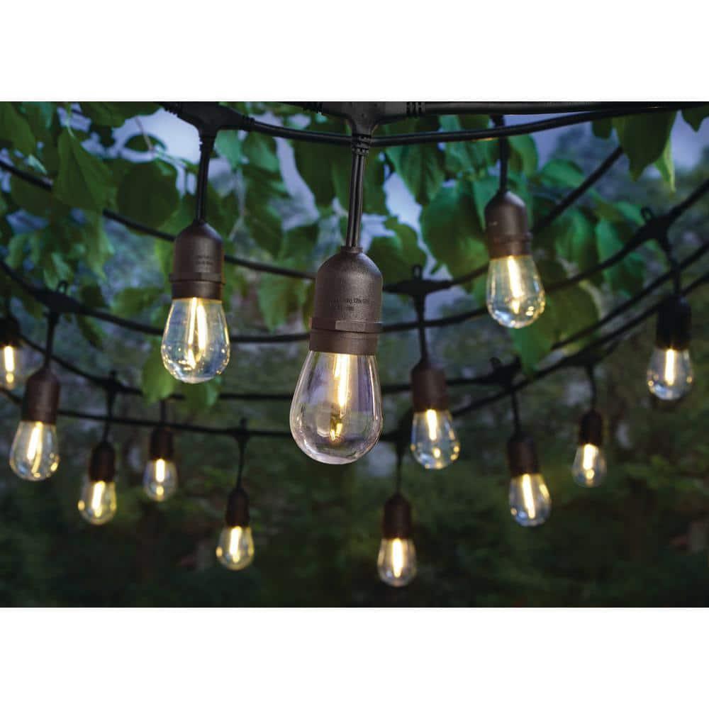 String Light with S14 Single Filament LED Bulbs 24-Light 48 ft. Indoor/Outdoor