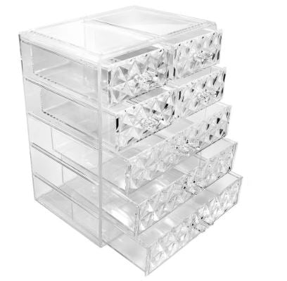 Clear Makeup Organizer with Diamond Design