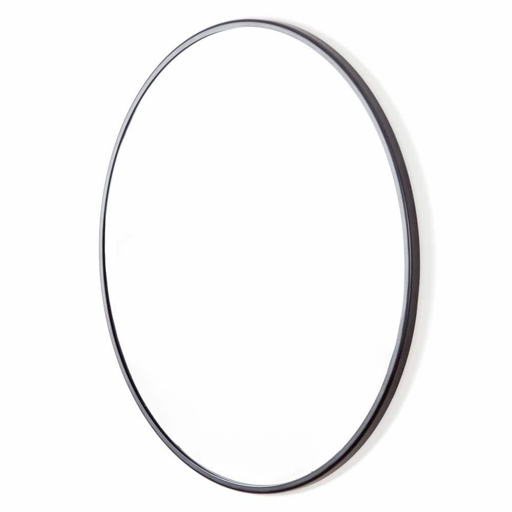 Modern Round Framed Adelina Black Circular Accent Mirror 30 in. x 30 in.