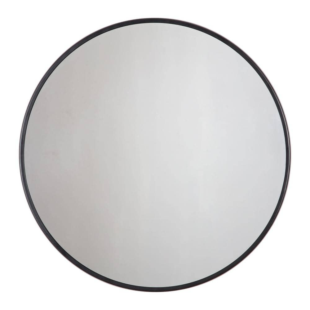 Modern Round Framed Adelina Black Circular Accent Mirror 30 in. x 30 in.