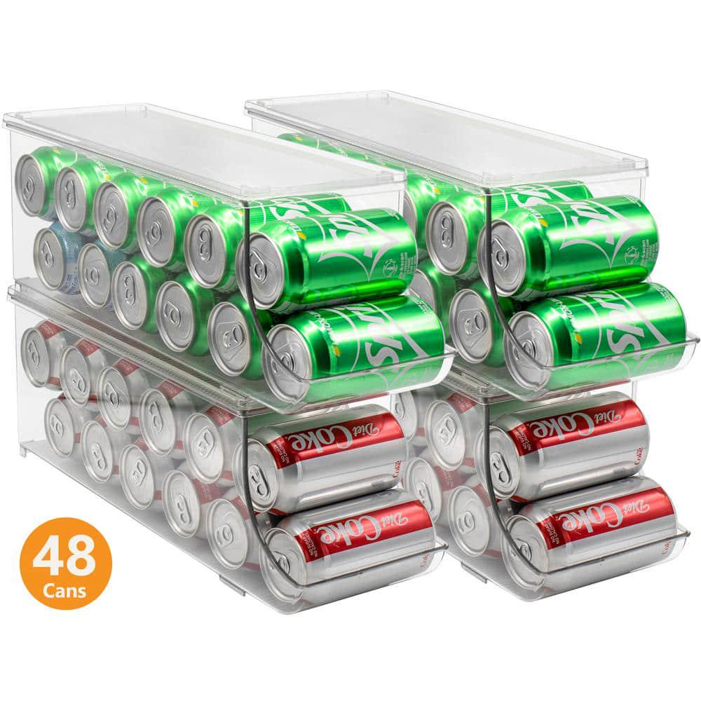 Plastic Stackable Dispenser Holds 12-Cans Can Holder 4-Pack Clear