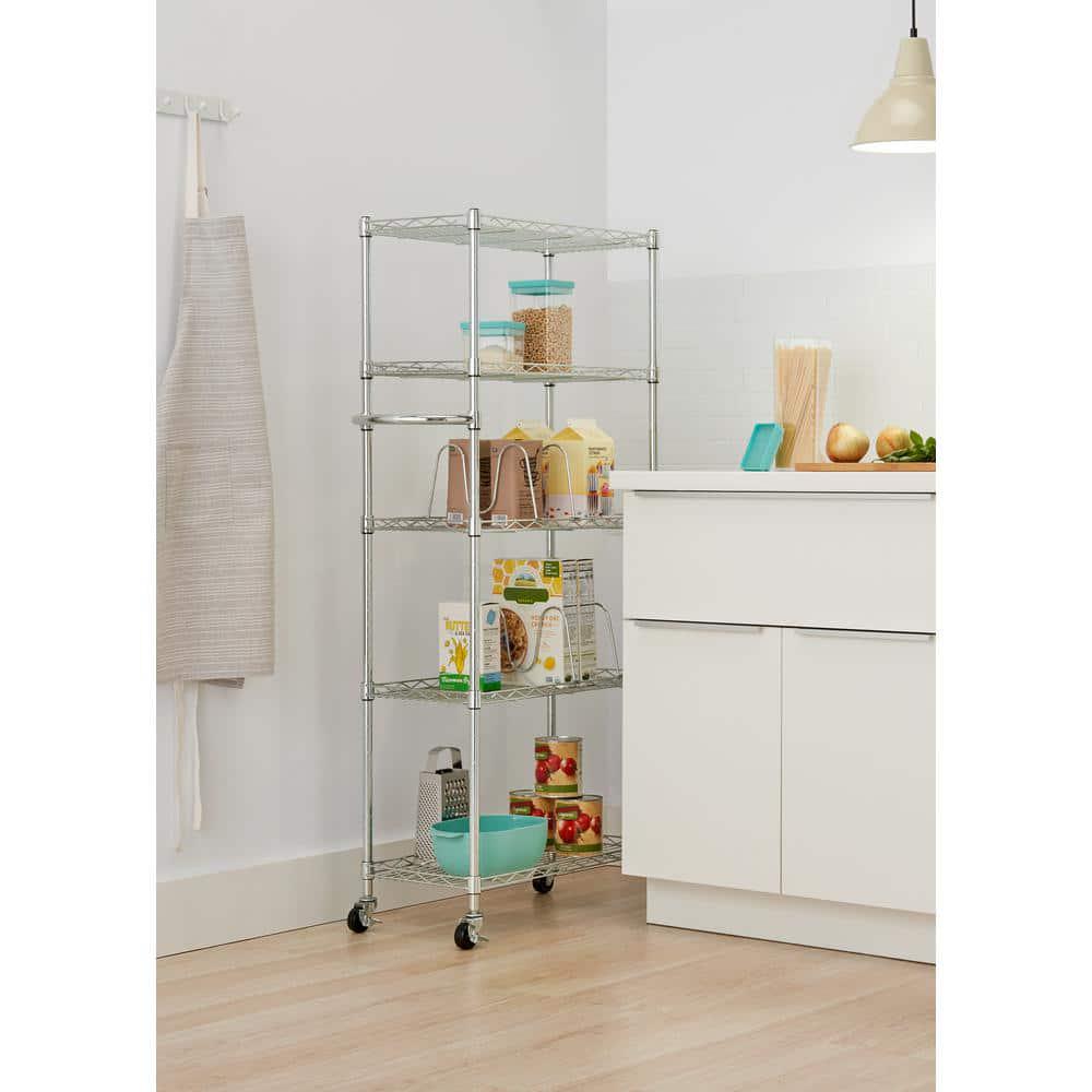 Steel Bronze Pantry Organizer with Shelf Dividers 5-Shelf