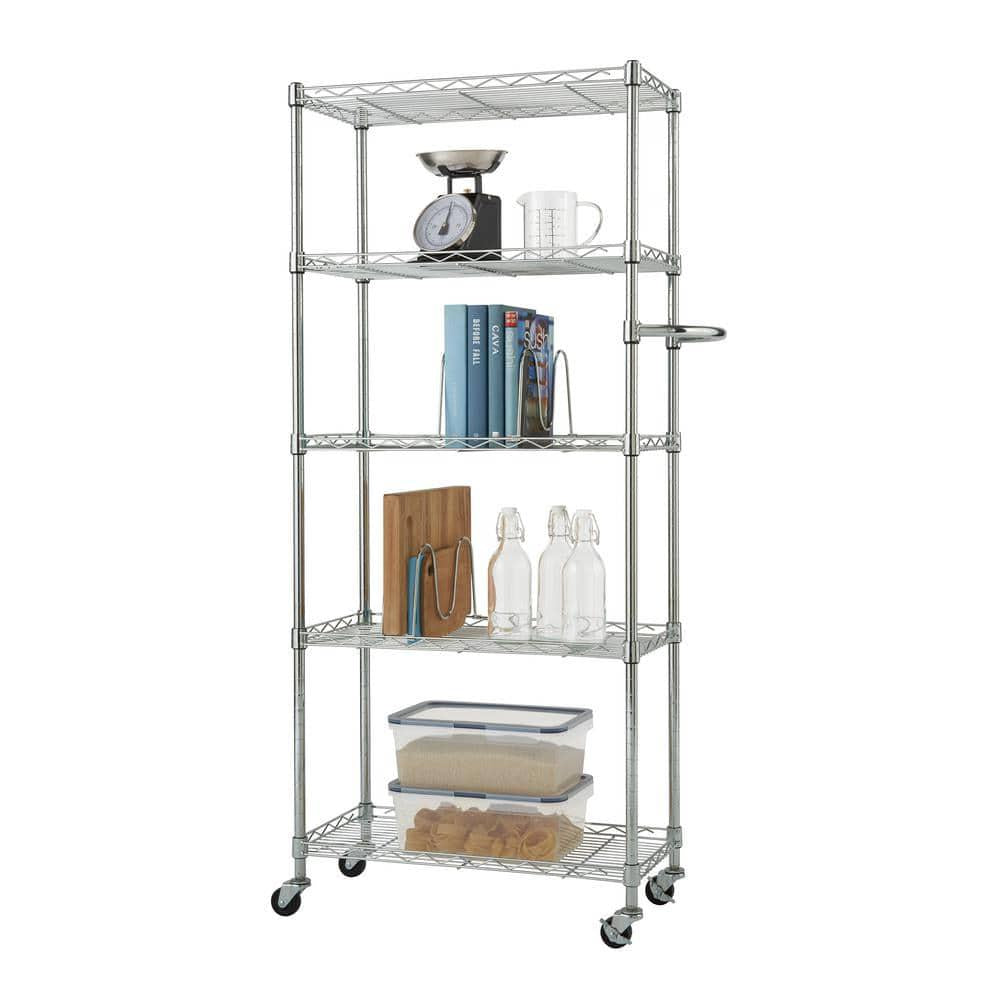 Steel Bronze Pantry Organizer with Shelf Dividers 5-Shelf