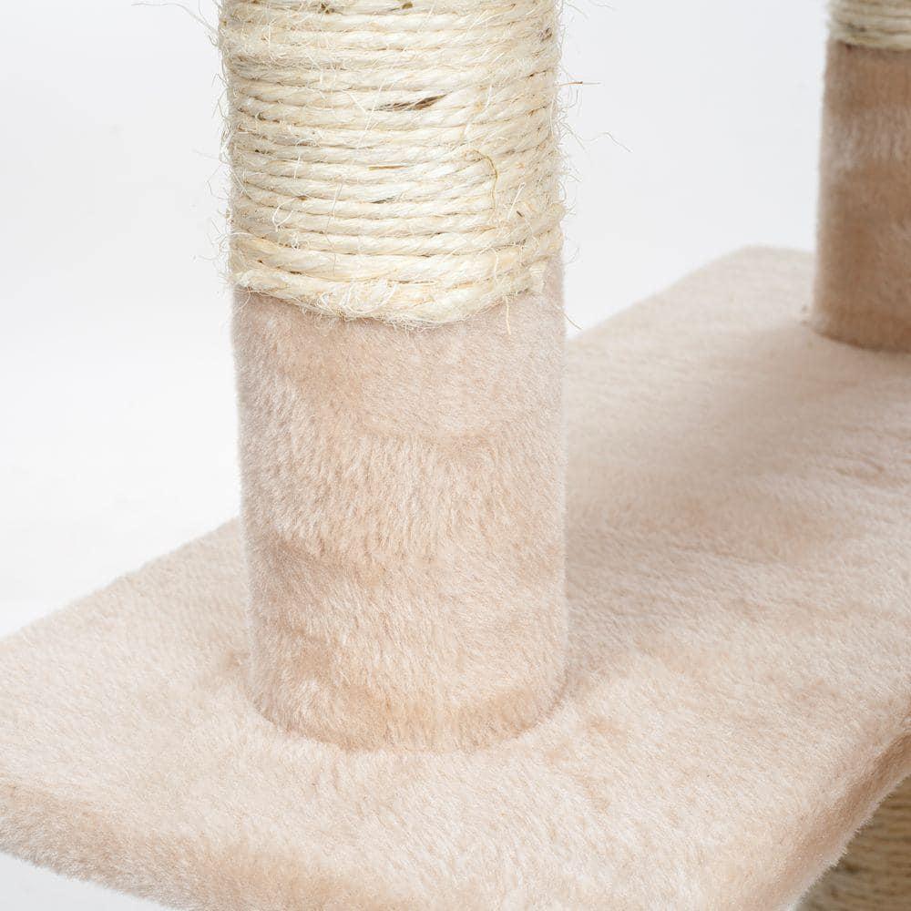 Beige Skyscraper Sleep and Play Cat Tree 66.25 in.