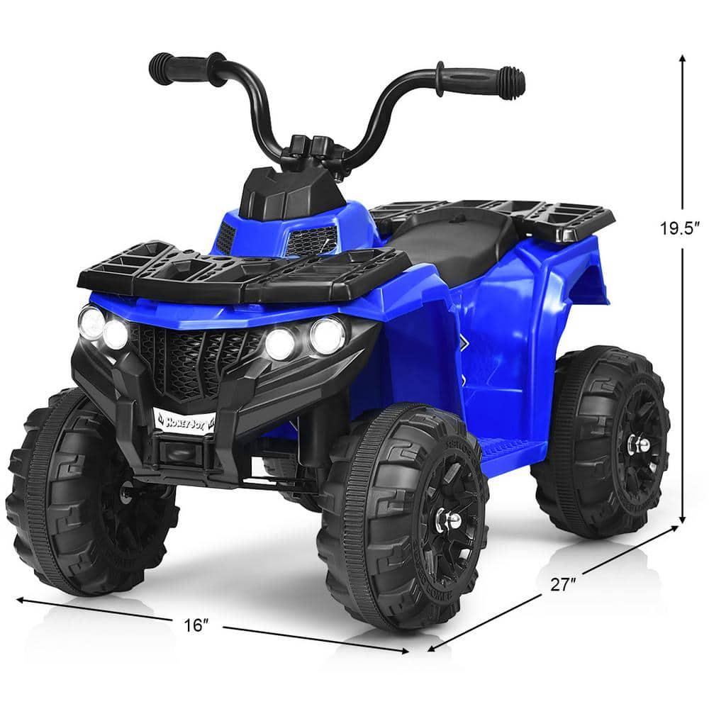 Kids Ride On ATV Quad 4 Wheeler Electric Toy Car Blue 6-Volt Battery