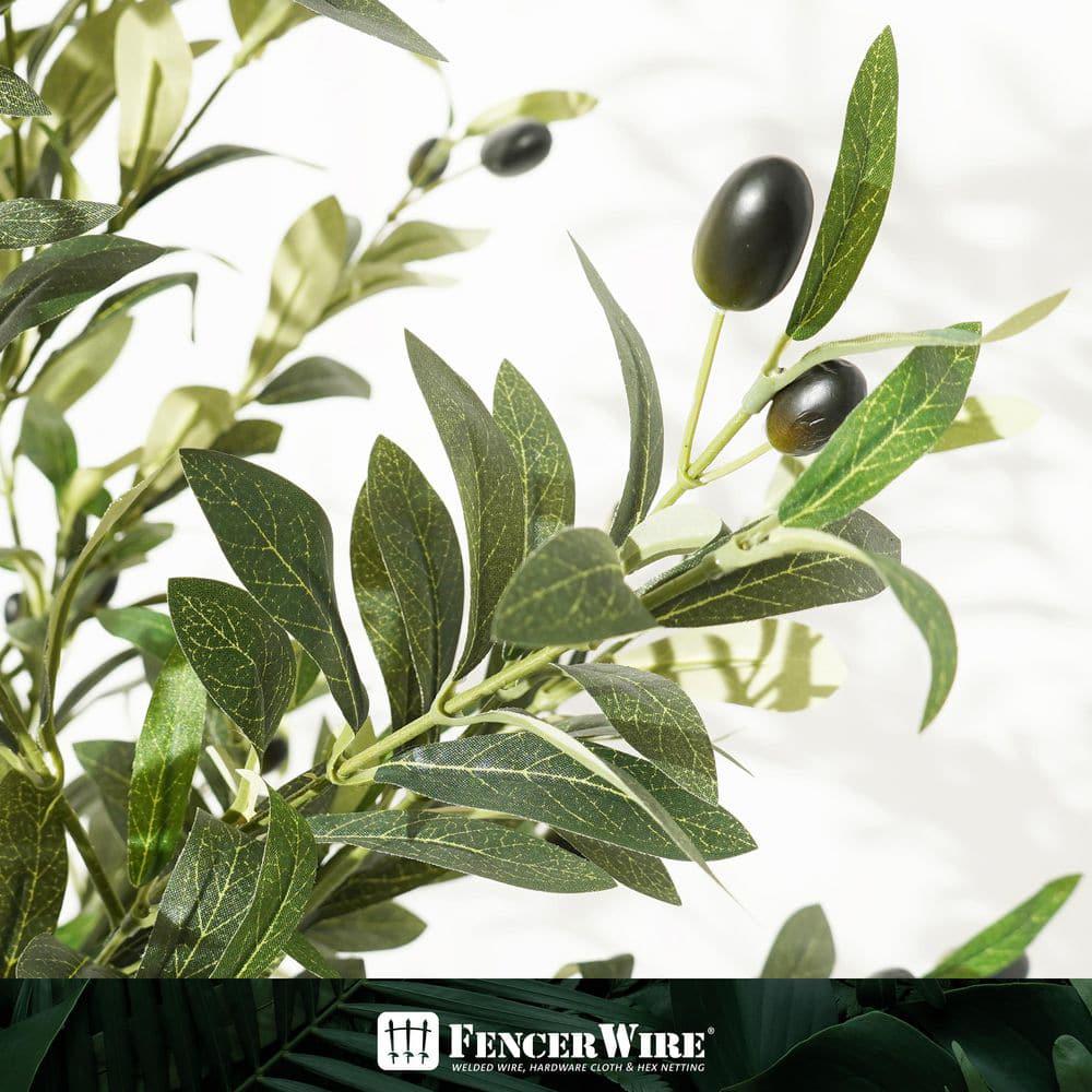 Green Artificial Olive Tree, Faux Plant in Pot for Indoor Home Office Modern Decoration Housewarming Gift 7 ft.