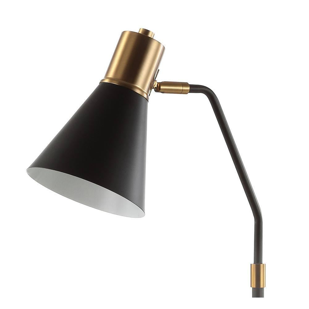 Black/Brass Gold Metal LED Task Lamp 22.5 in.