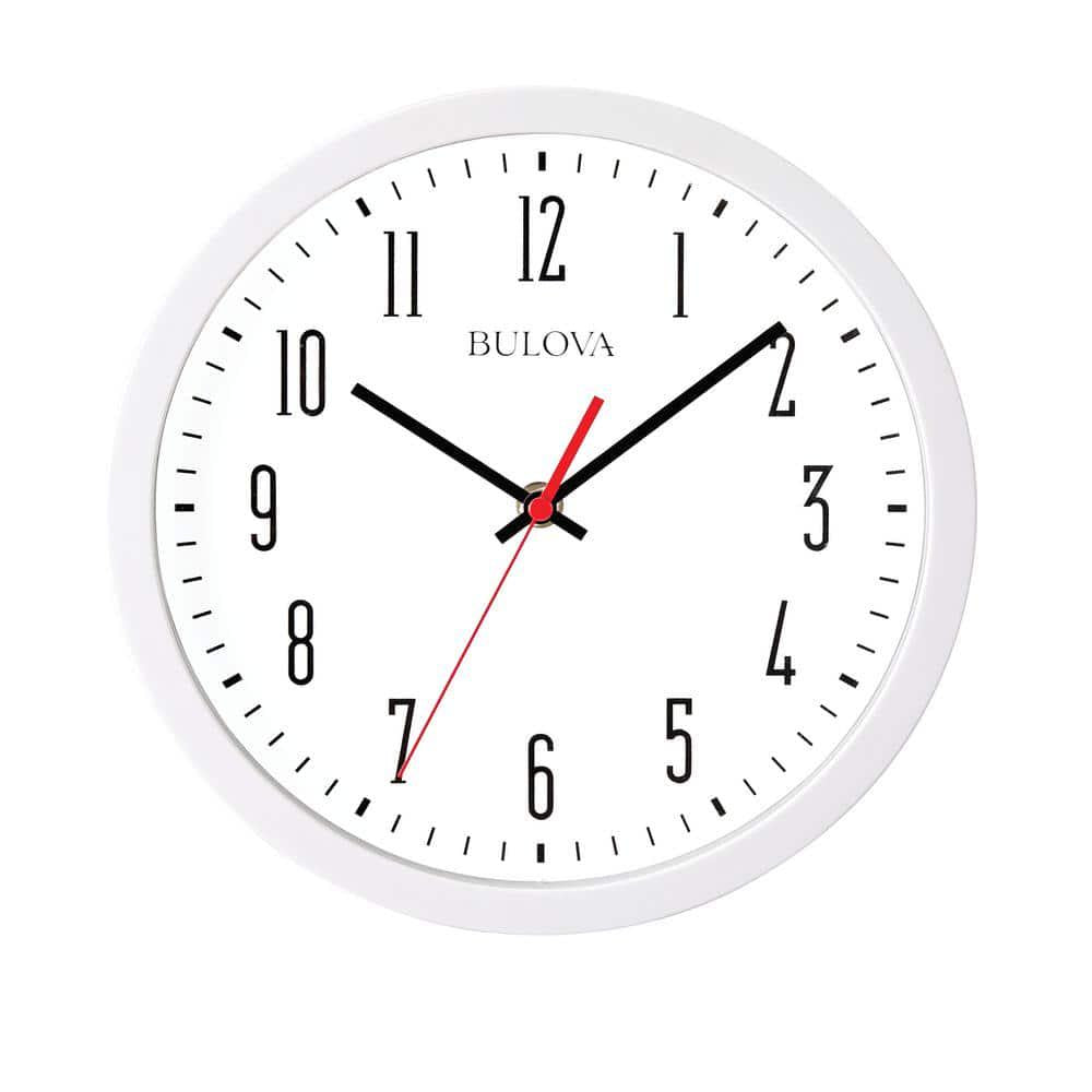 Wall Clock in White Automatic Time Adjustment 10.25