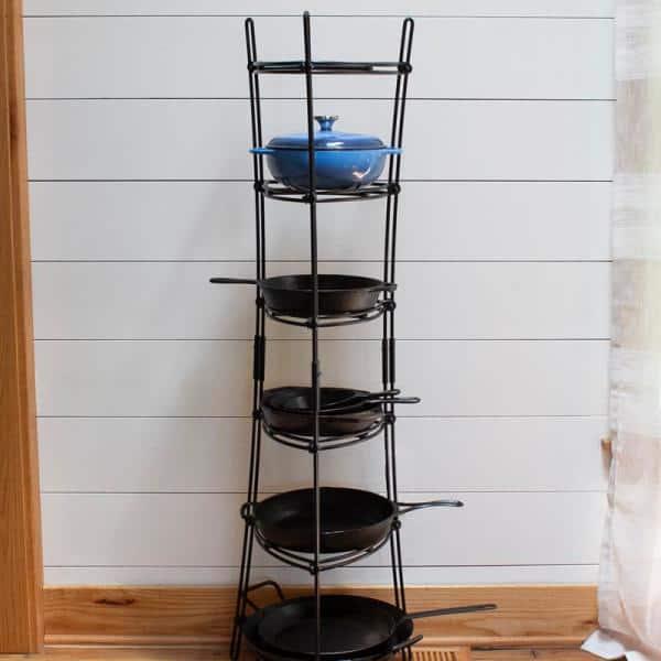 Black Cookware Storage Tower