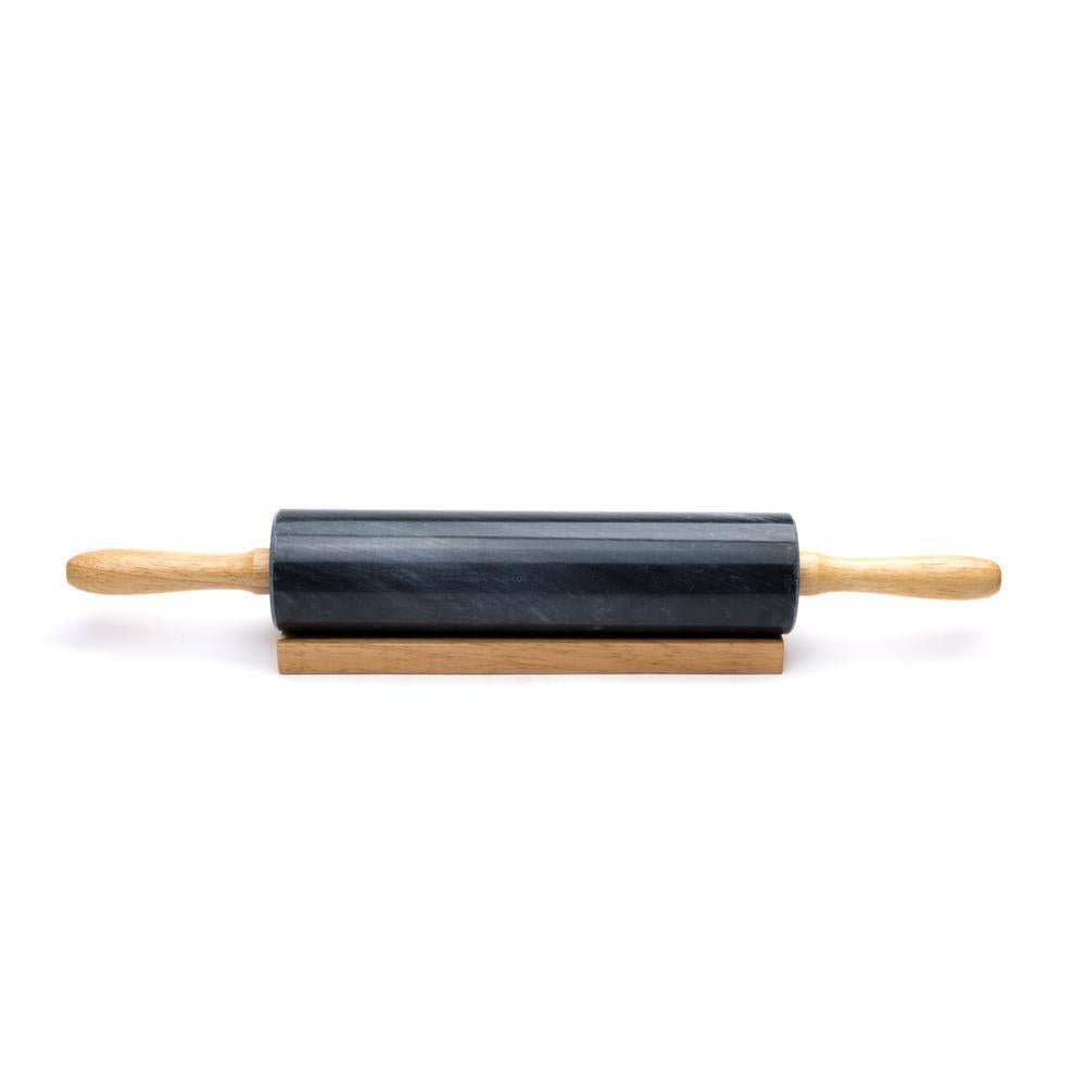 Black Marble Rolling Pin and Base