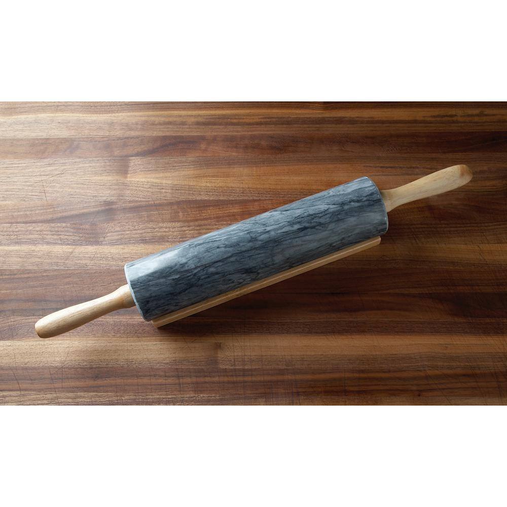 Black Marble Rolling Pin and Base