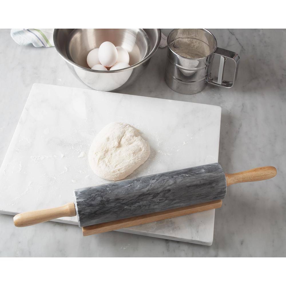 Black Marble Rolling Pin and Base