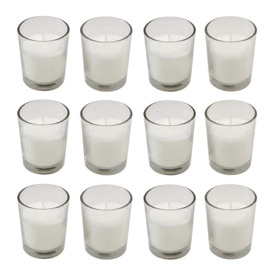 Candles in Clear Glass Votives (15 Hours) 12-Count