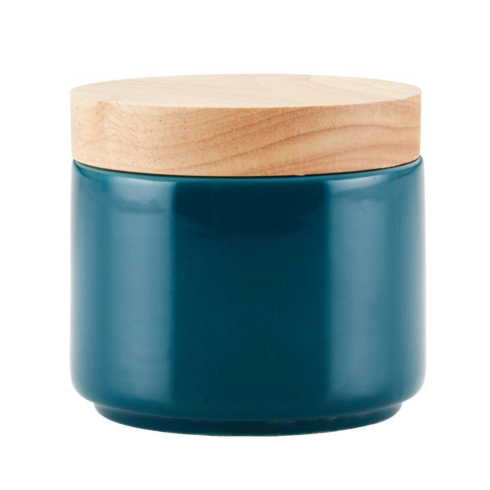 Ceramic Stacking Spice Box Set with Lid, 2-Piece, Teal