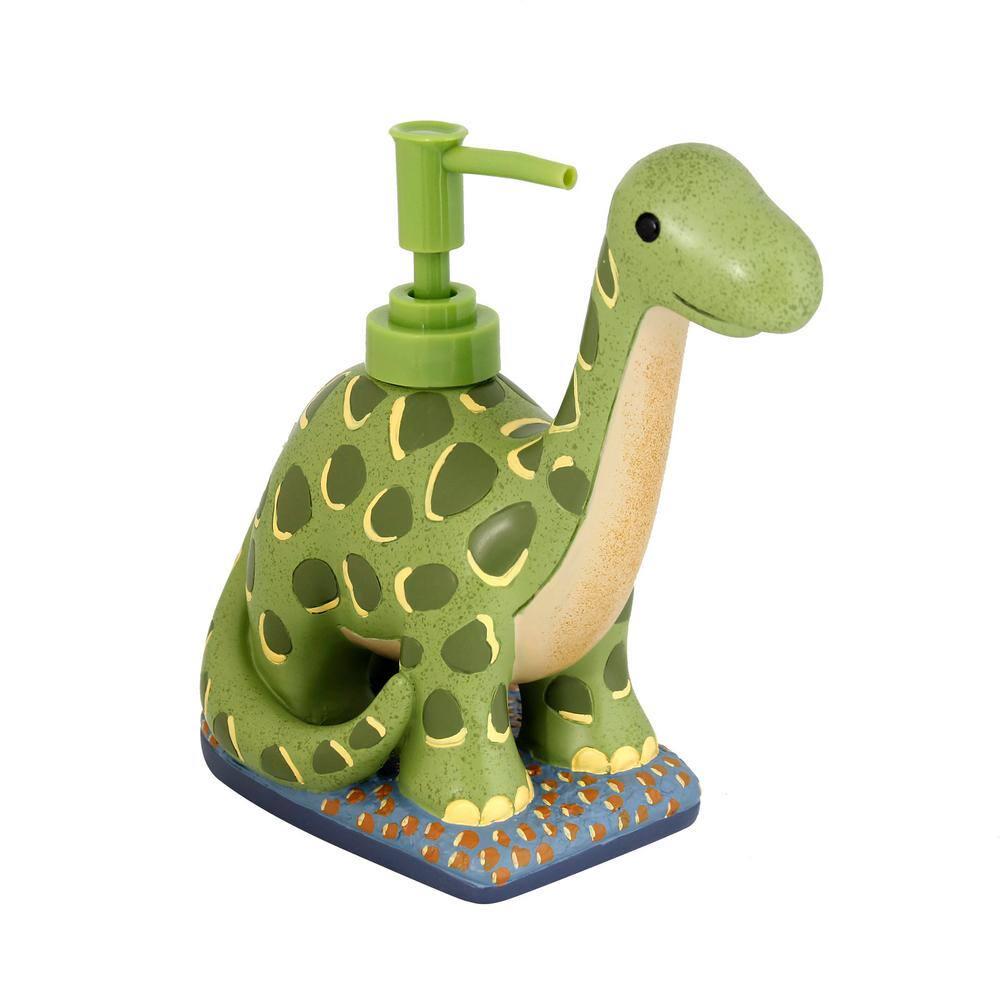 Dinosaur 4-Piece Kids Bathroom Accessories Set in Blue/Green and Brown