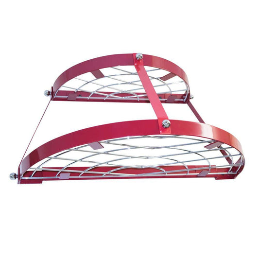 Double Shelf Wall Pot Rack-Red