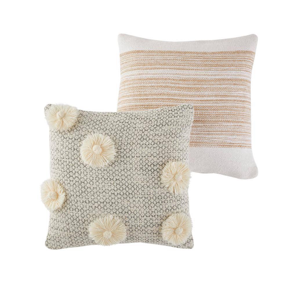 Eleanor Gray Floral Bloom Indoor Throw Pillow