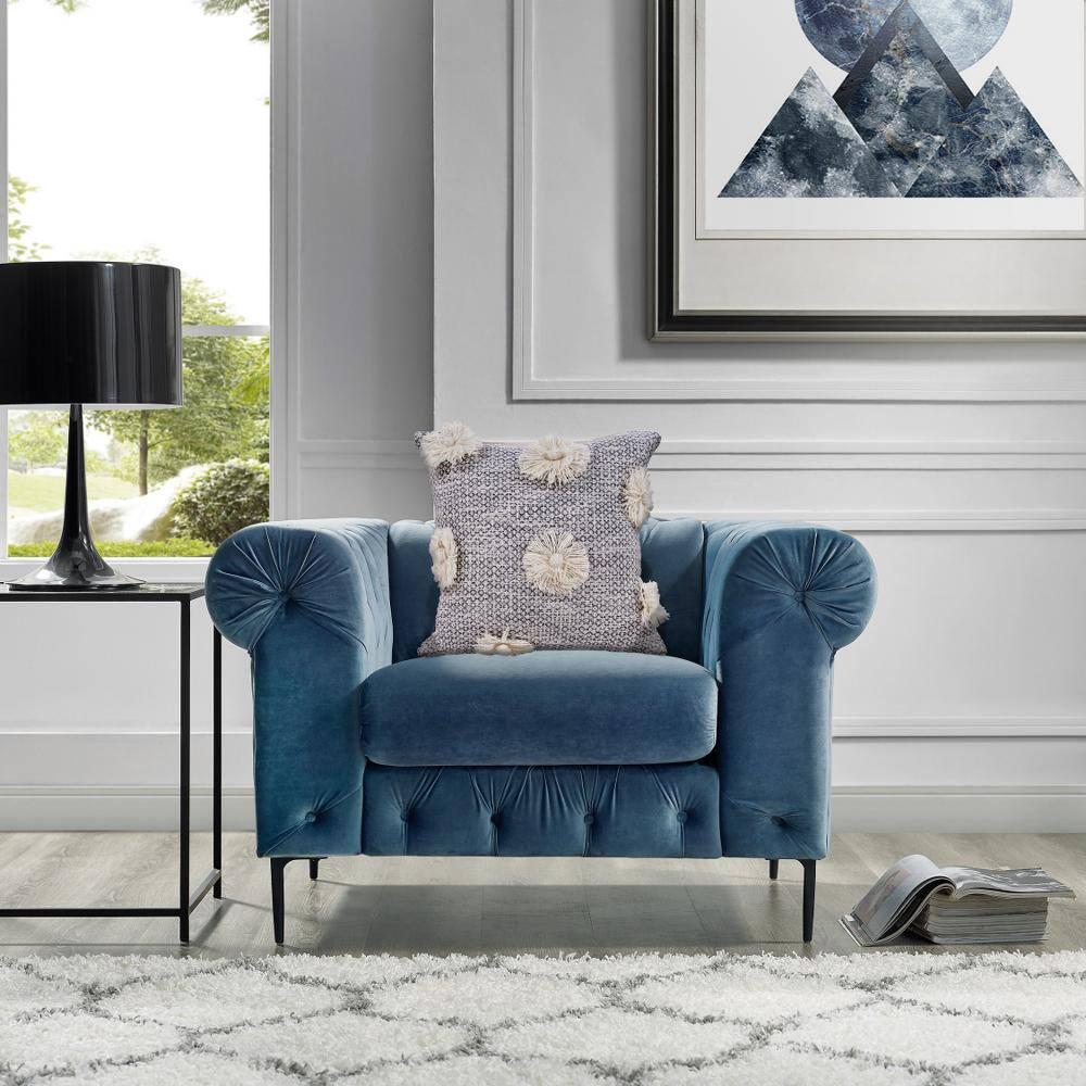 Eleanor Gray Floral Bloom Indoor Throw Pillow