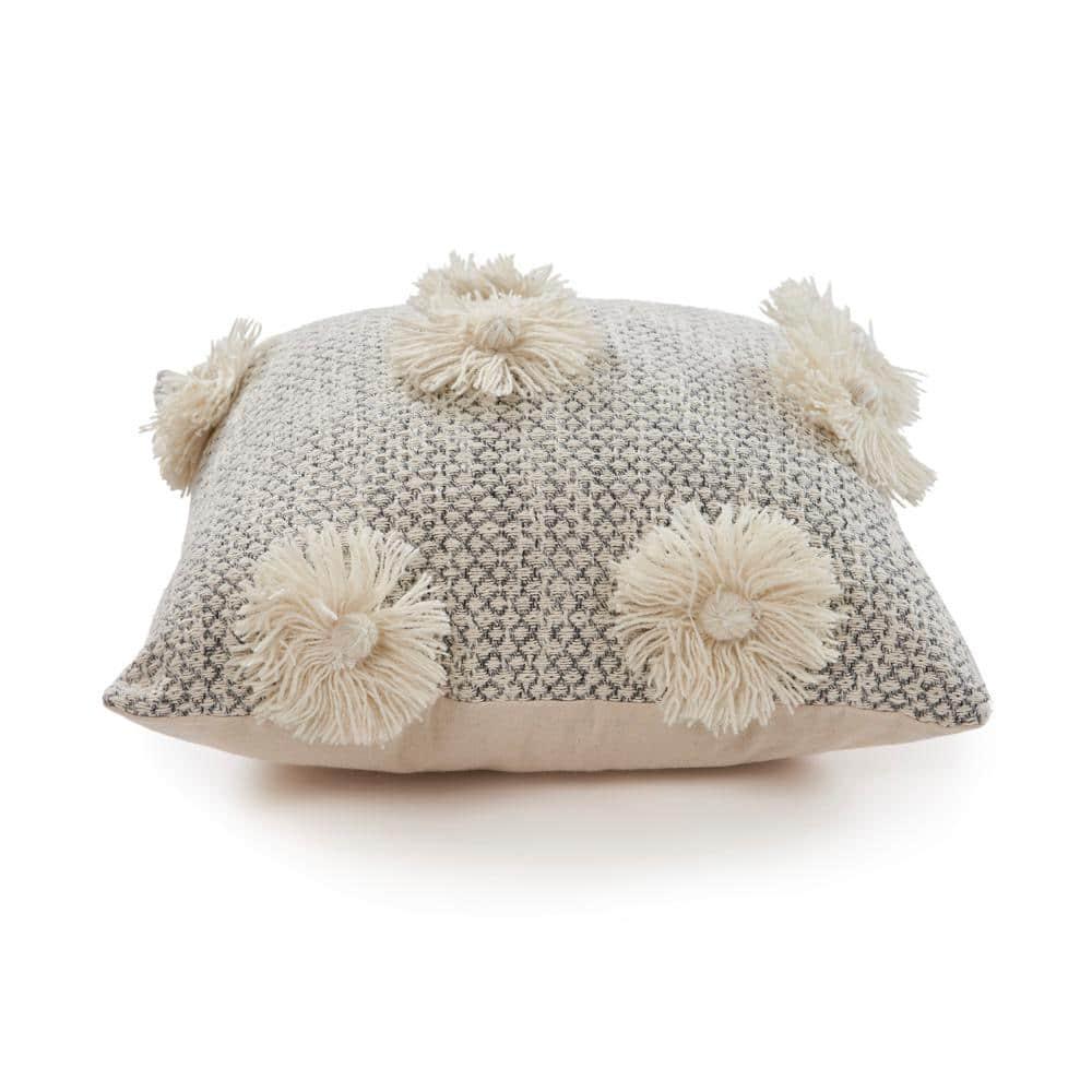 Eleanor Gray Floral Bloom Indoor Throw Pillow