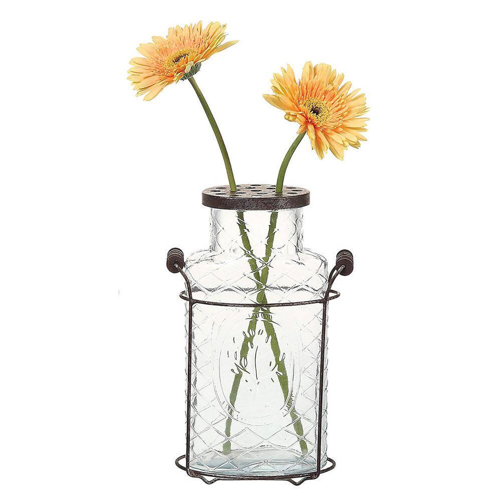 Glass and Metal Decorative Vase