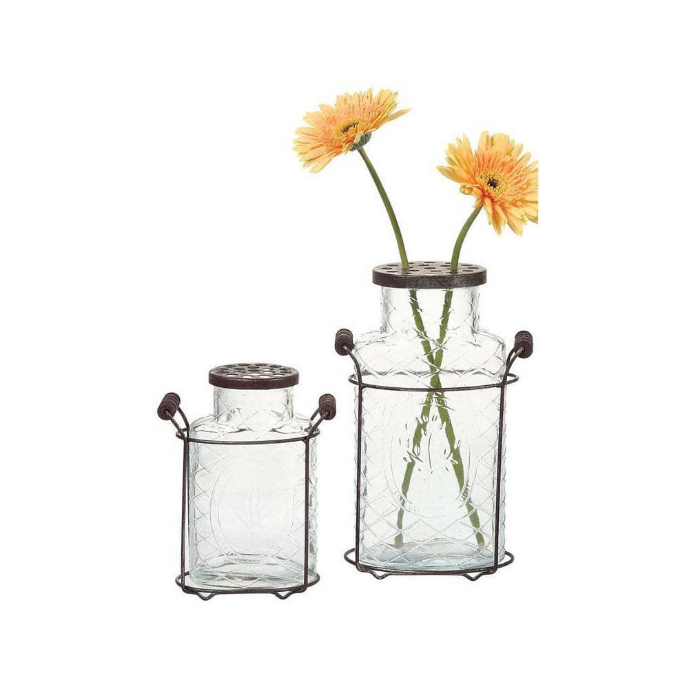 Glass and Metal Decorative Vase