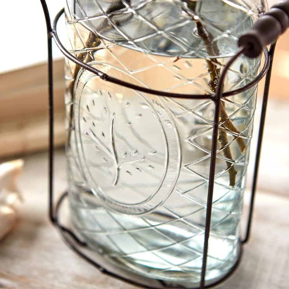 Glass and Metal Decorative Vase